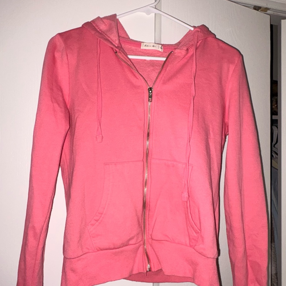 Coral Zip-Up Hoodie for Women